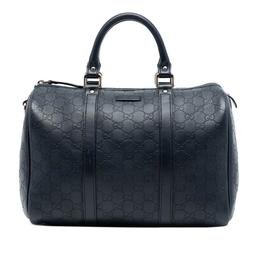 Gucci Medium Guccissima Joy Boston Bag Blue Leather Good condition - Front View
