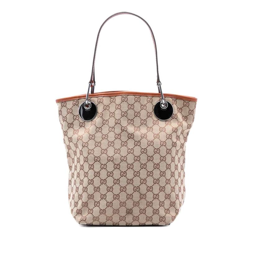 Gucci Large GG Canvas Eclipse Tote Brown Canvas Good condition - Front View