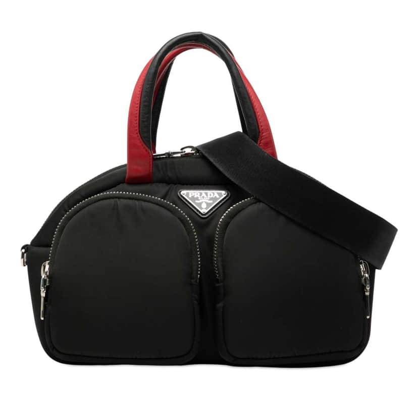 Prada Tessuto Pocket Top Handle Cargo Bag Black Very good condition - Front View