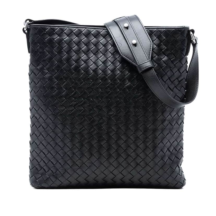 Bottega Veneta Nappa Intrecciato Crossbody Black Leather Good condition - Front View