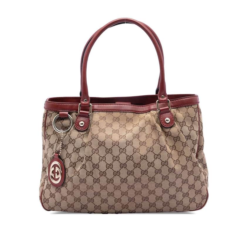 Gucci GG Canvas Sukey Tote Brown Canvas Good condition - Front View
