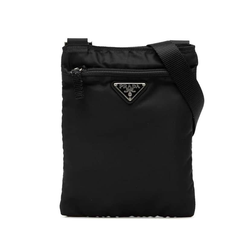 Prada Tessuto Zip Top Crossbody Black Good condition - Front View