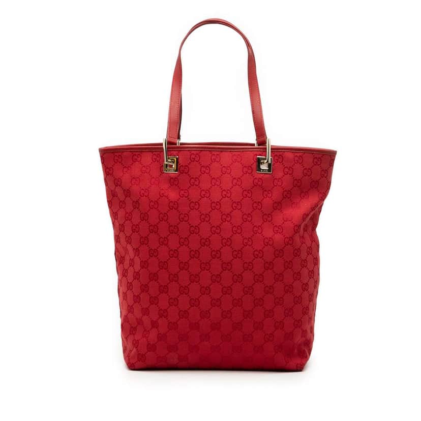 Gucci GG Canvas Tote Red Canvas Very good condition - Front View