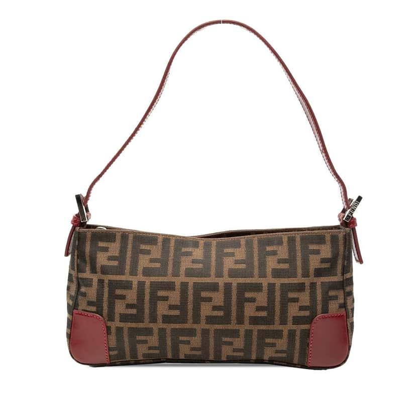 Fendi Zucca Canvas Shoulder Bag Brown Canvas Very good condition - Front View