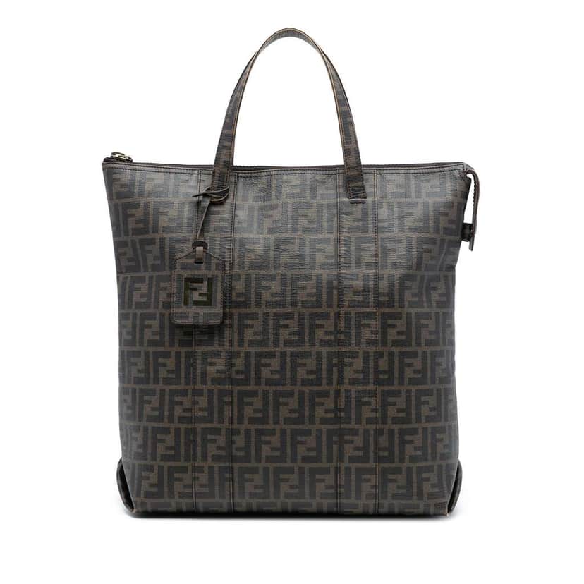 Fendi Zucca Coated Canvas Vertical Tote Brown Canvas Very good condition - Front View