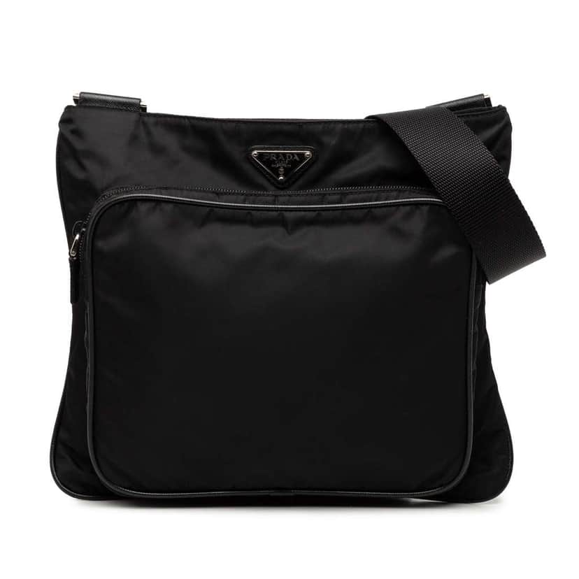 Prada Tessuto Zip Top Crossbody Black Very good condition - Front View
