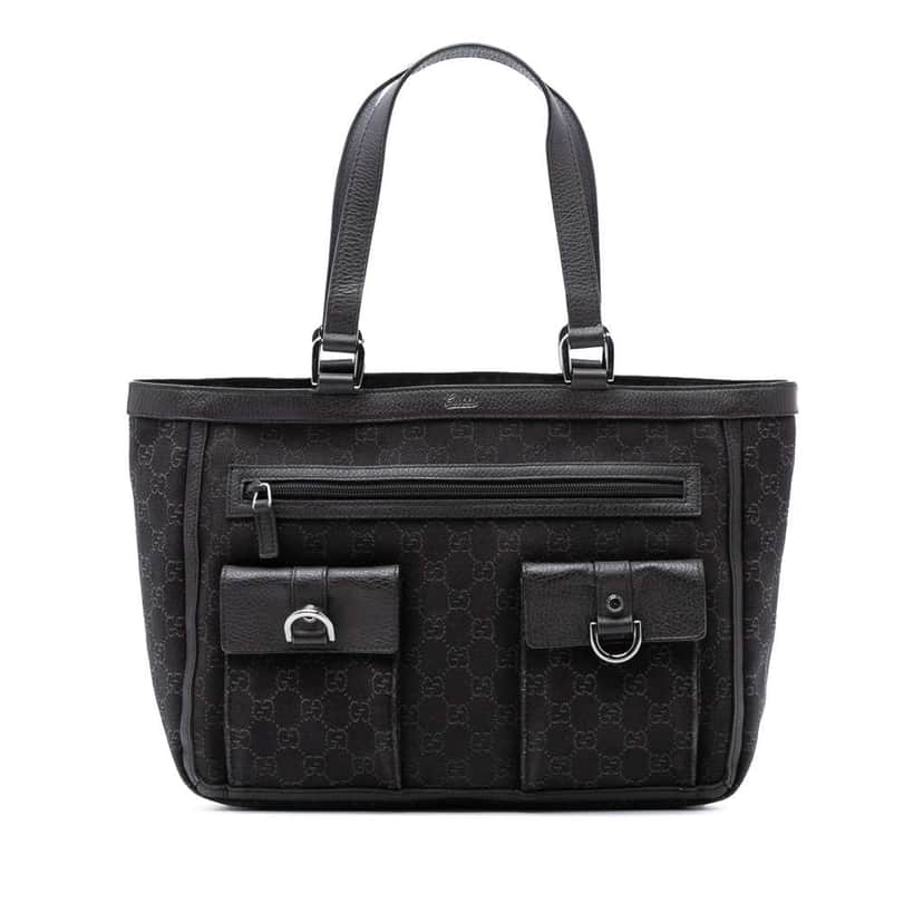 Gucci GG Denim Abbey D Ring Pocket Tote Brown Denim Good condition - Front View