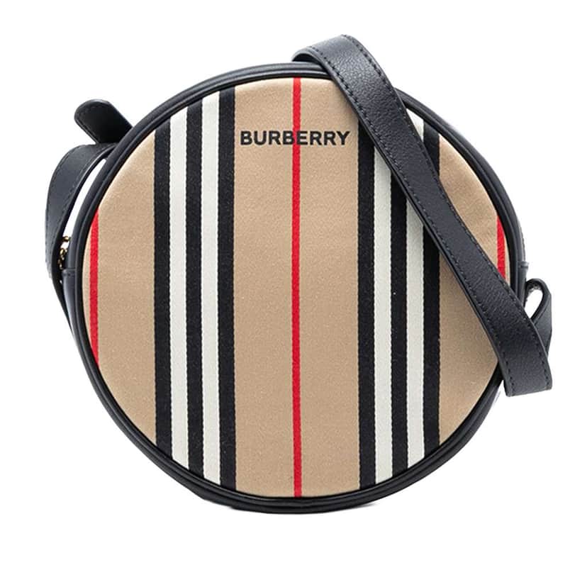Burberry Icon Stripe Canvas Louise Crossbody Brown Canvas Very good condition - Front View