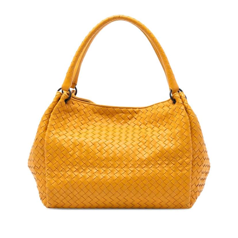 Bottega Veneta Nappa Intrecciato Parachute Tote Yellow Leather Very good condition - Front View