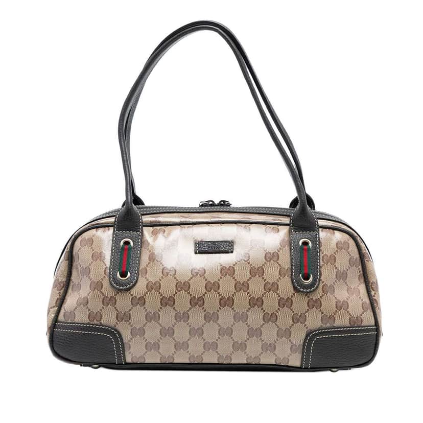 Gucci GG Crystal Princy Shoulder Bag Brown Canvas Good condition - Front View