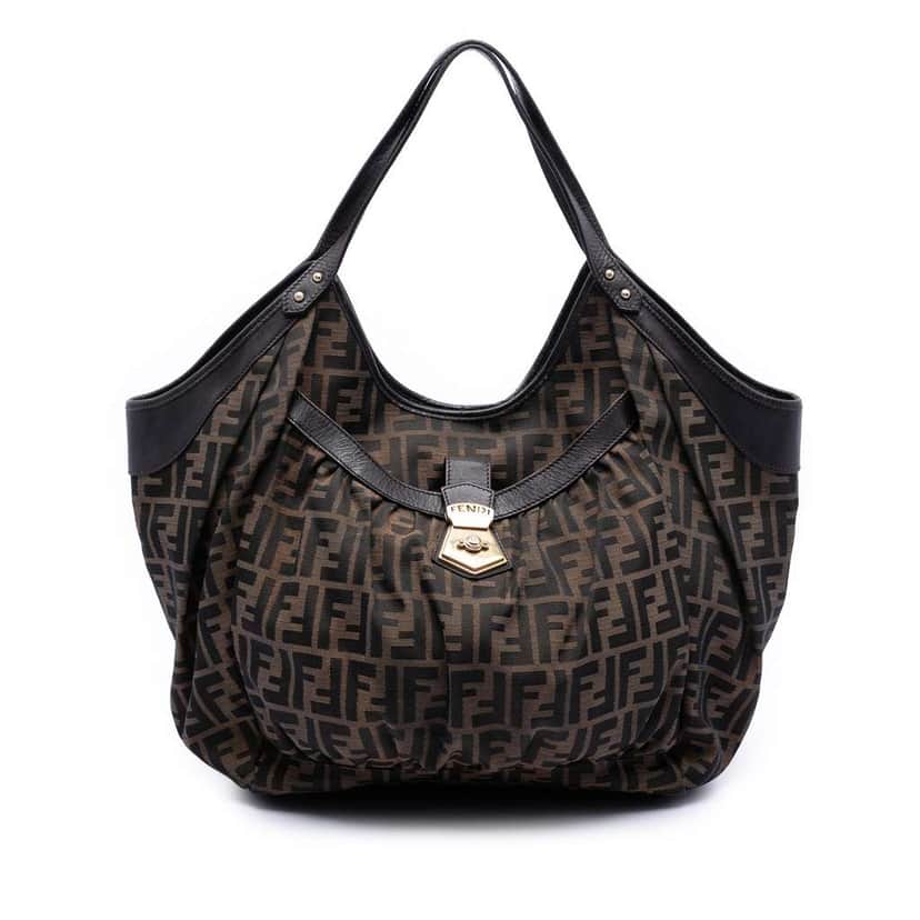 Fendi Large Zucca Canvas Chef Tote Brown Canvas Good condition - Front View