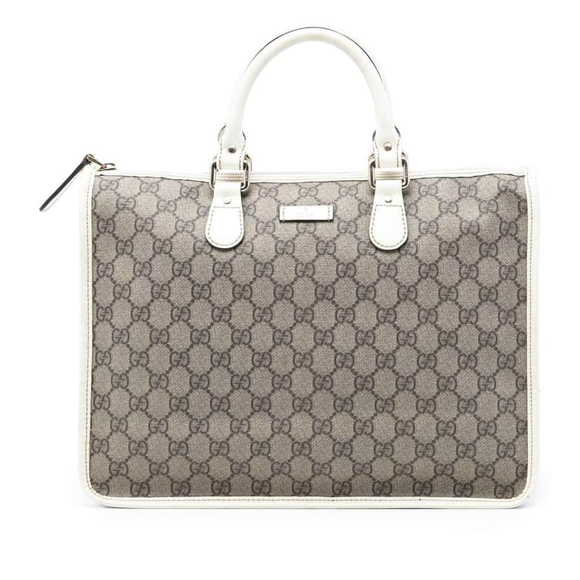 Gucci GG Supreme Satchel Brown Canvas Very good condition - Front View