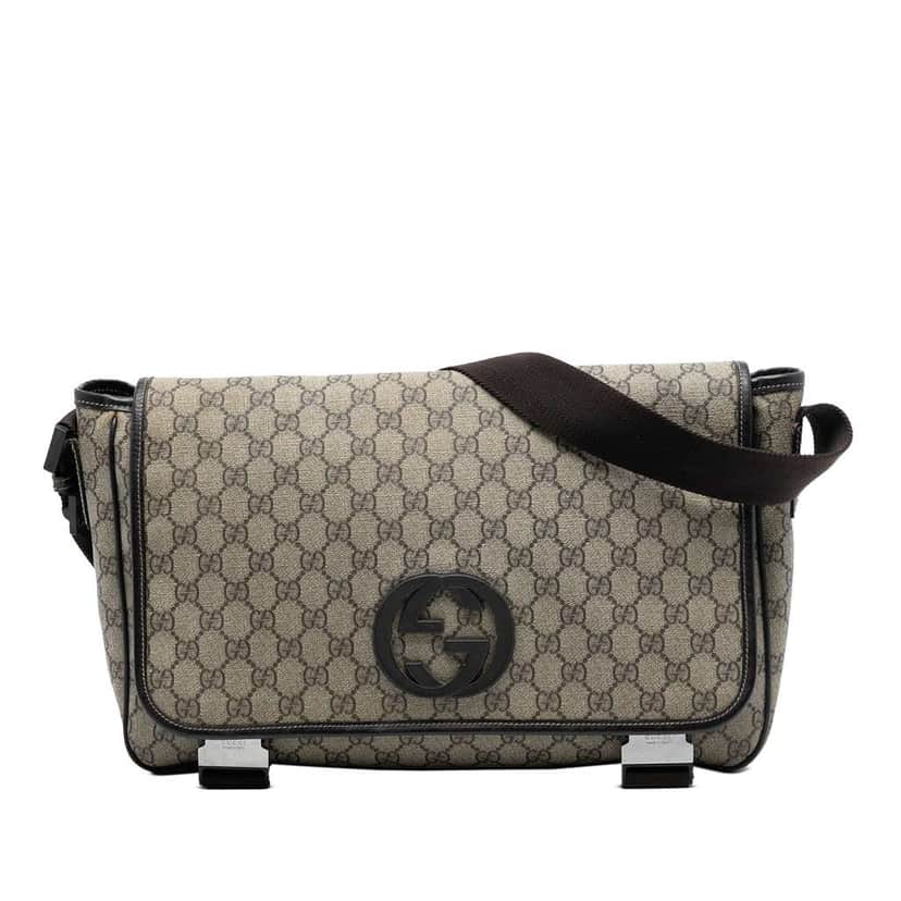 Gucci GG Supreme Interlocking G Crossbody Brown Canvas Very good condition - Front View