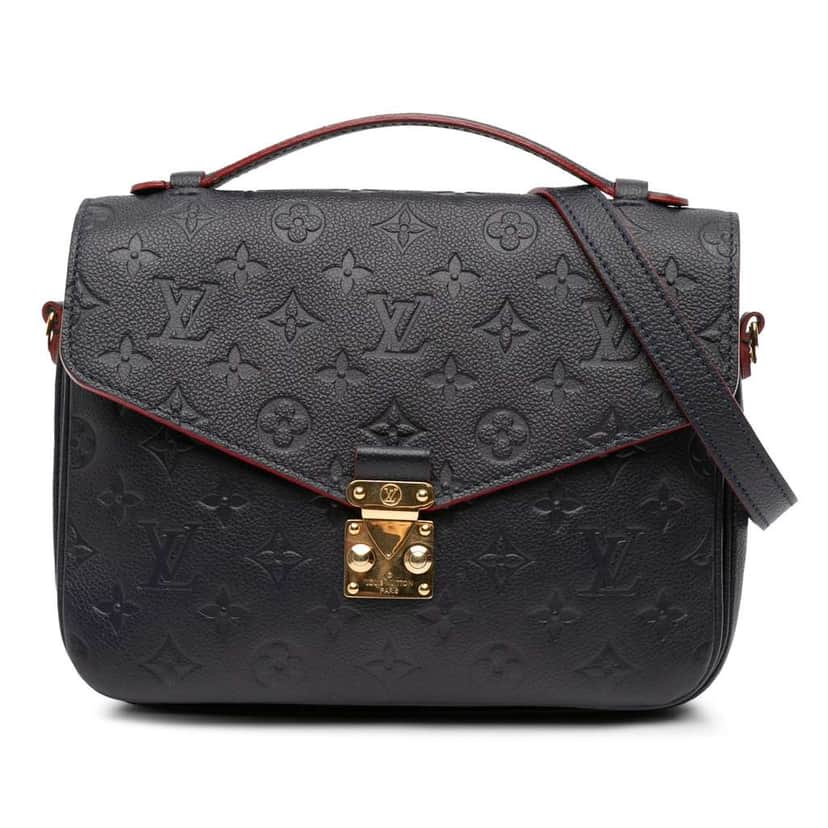 Louis Vuitton Monogram Empreinte Pochette Metis Blue Leather Good condition - Front View