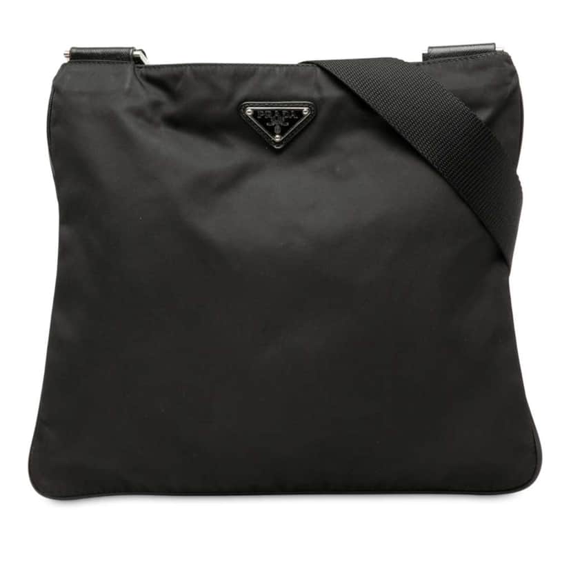 Prada Tessuto Zip Top Crossbody Black Very good condition - Front View
