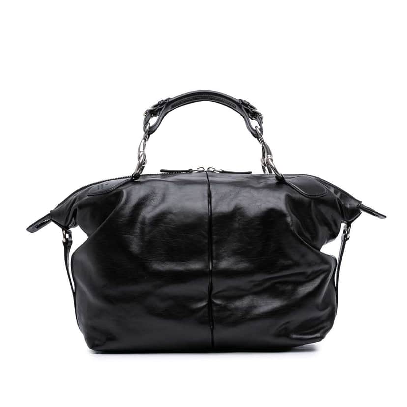 Gucci Leather Horsebit Duffle Bag Black Leather Good condition - Front View