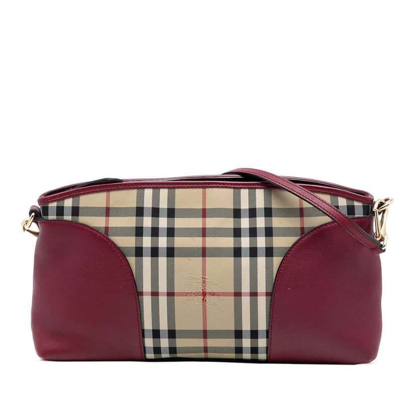 Burberry Haymarket Check Coated Canvas Chichester Crossbody Brown Canvas Very good condition - Front View