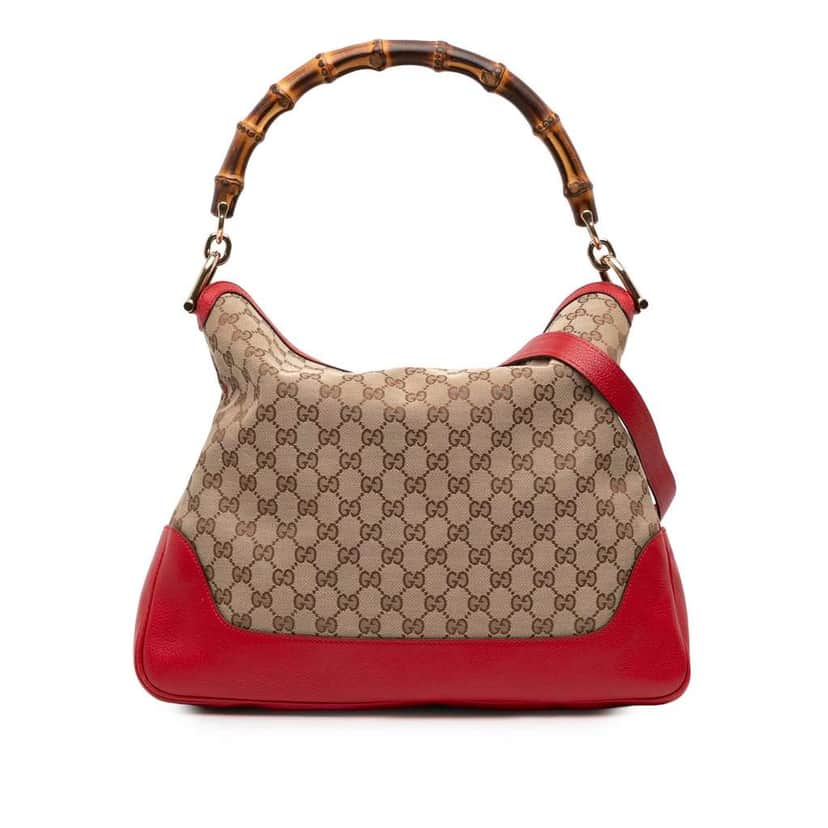 Gucci GG Canvas Bamboo Diana Satchel Brown Canvas Good condition - Front View