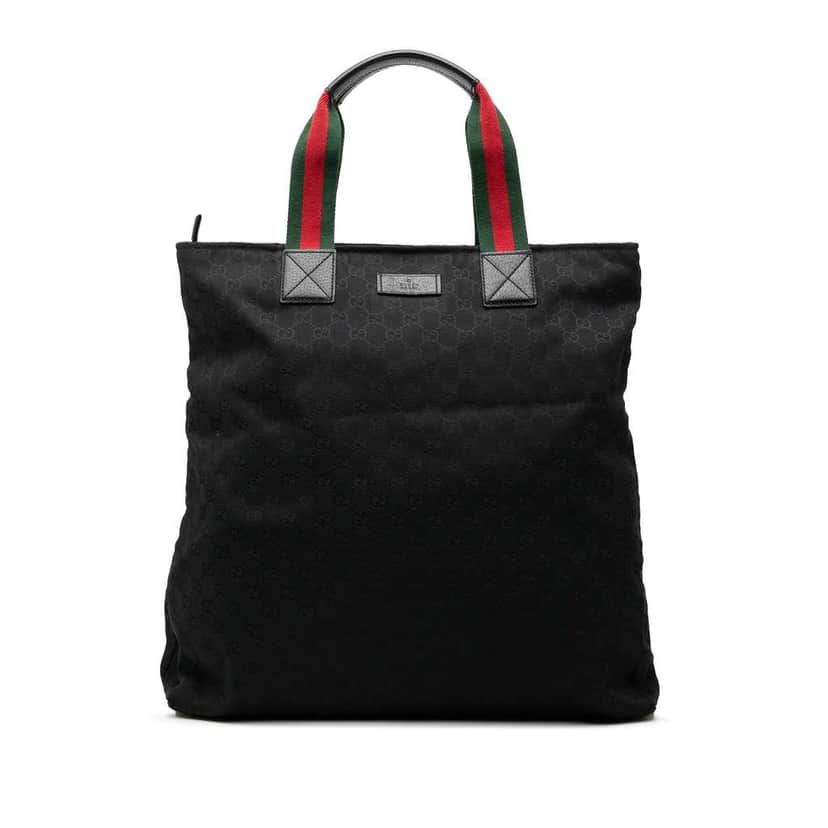Gucci GG Canvas Web Tote Black Canvas Very good condition - Front View