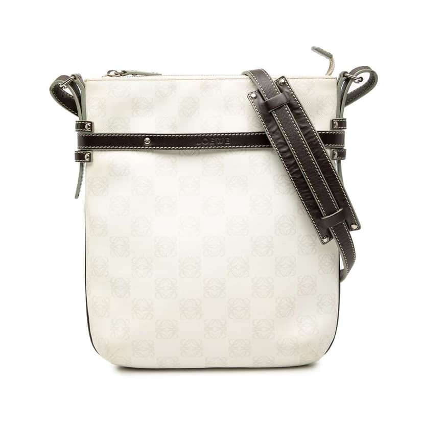 Loewe Anagram Coated Canvas Crossbody White Canvas Very good condition - Front View