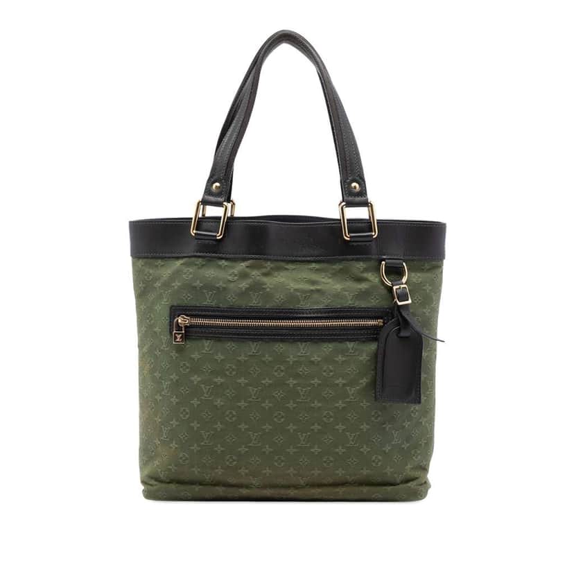 Louis Vuitton Monogram Mini Lin Lucille GM Green Canvas Very good condition - Front View