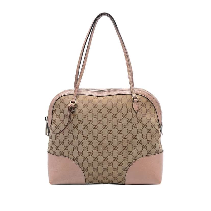 Gucci Medium GG Canvas Bree Dome Tote Brown Canvas Very good condition - Front View