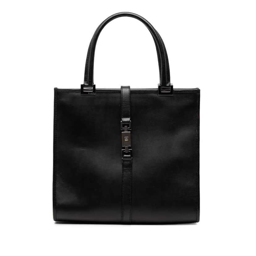 Gucci Calfskin Jackie Handbag Black Leather Very good condition - Front View