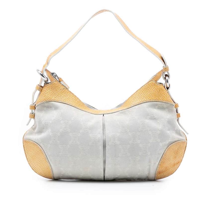 Celine Macadam Denim Shoulder Bag Brown Denim Very good condition - Front View