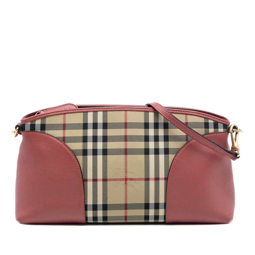 Burberry Small Horseferry Check Coated Canvas Chichester Crossbody Brown Canvas Very good condition - Front View