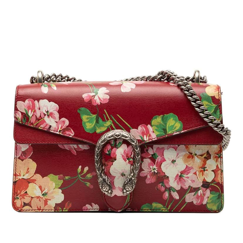 Gucci Medium Leather Blooms Dionysus Crossbody Red Leather Very good condition - Front View