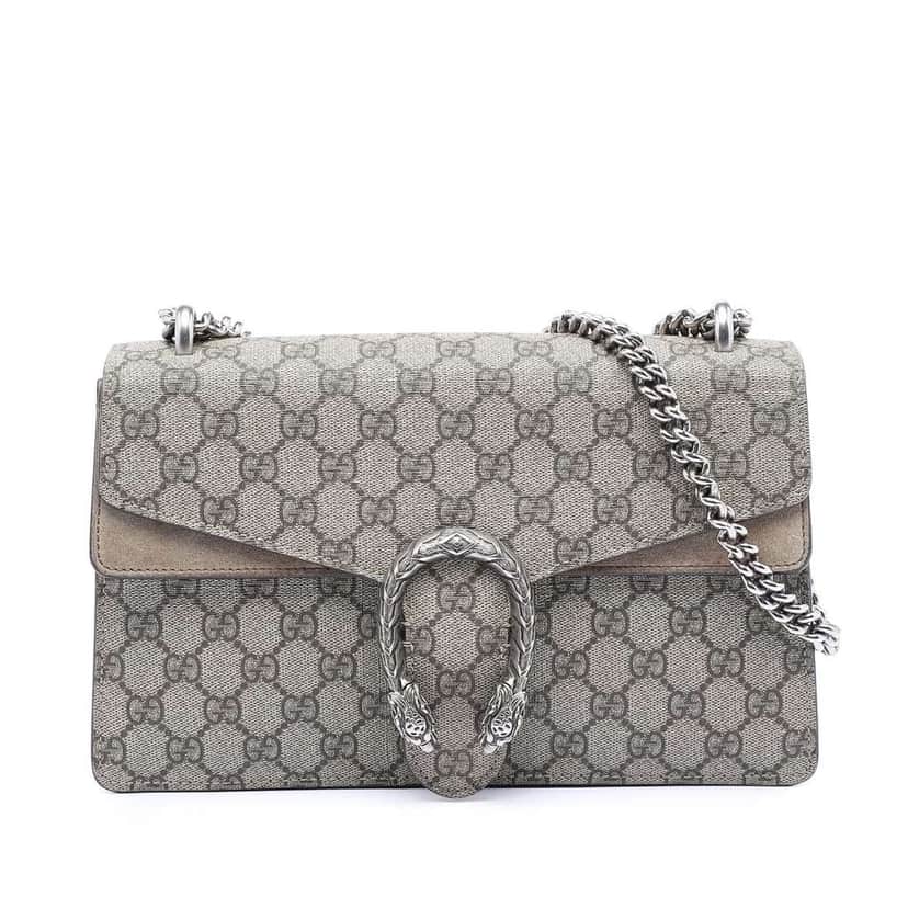 Gucci Medium GG Supreme Dionysus Shoulder Bag Brown Canvas Good condition - Front View