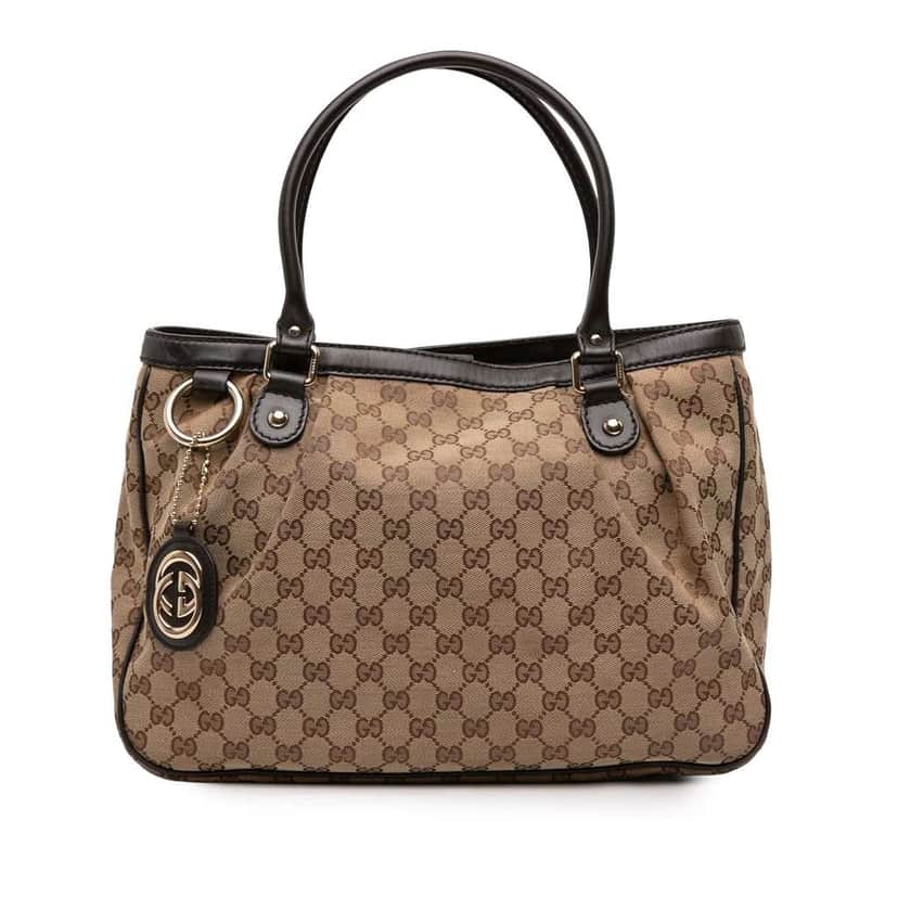 Gucci GG Canvas Sukey Tote Brown Canvas Good condition - Front View