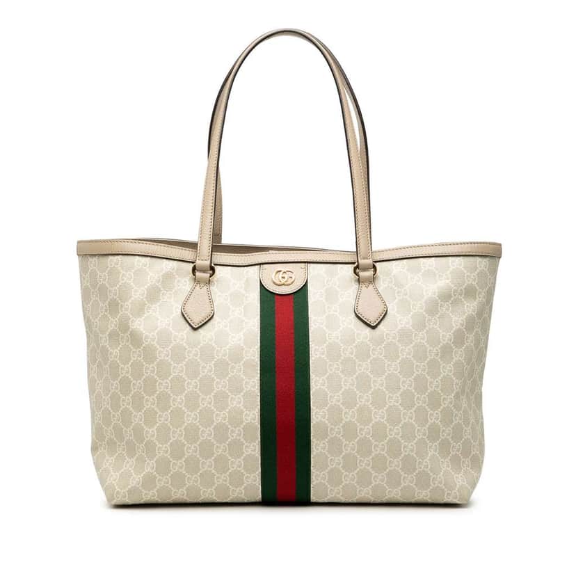 Gucci Medium GG Supreme Ophidia Tote Brown Canvas Very good condition - Front View