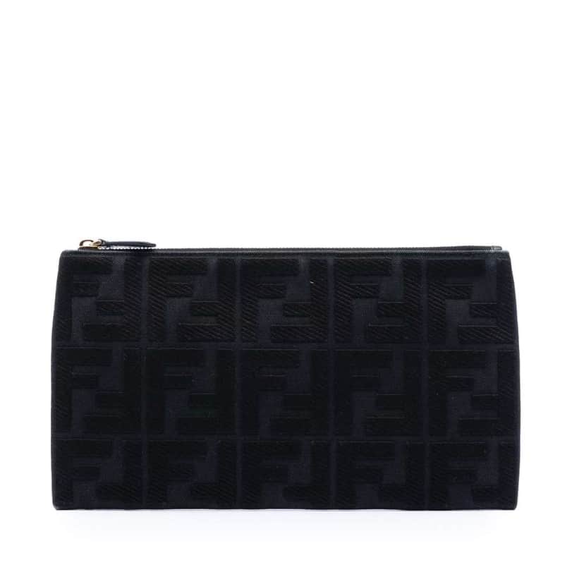 Fendi Zucca Canvas Clutch Black Canvas Very good condition - Front View