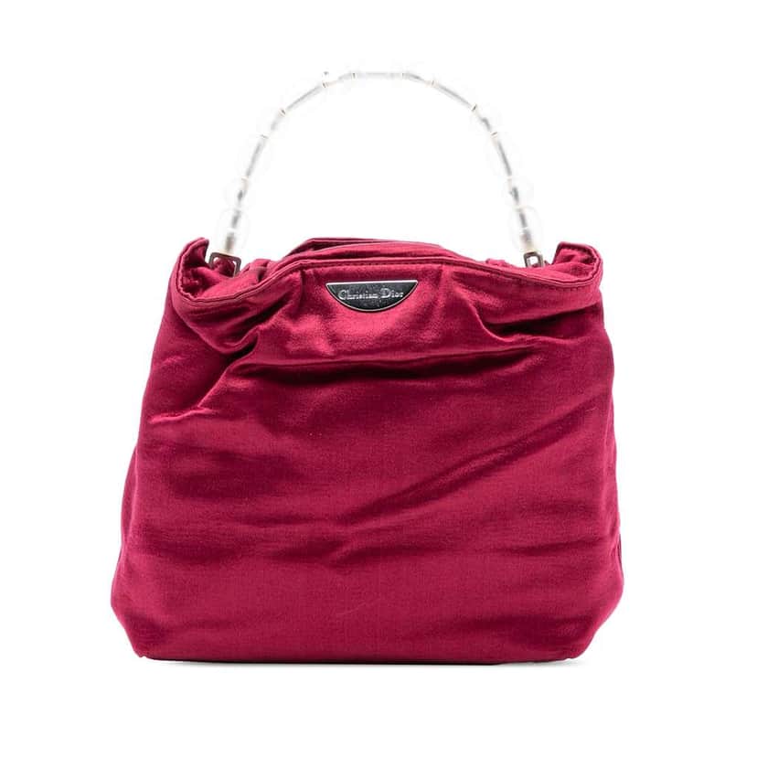 Dior Mini Satin Malice Pearl Handbag Red Satin Very good condition - Front View