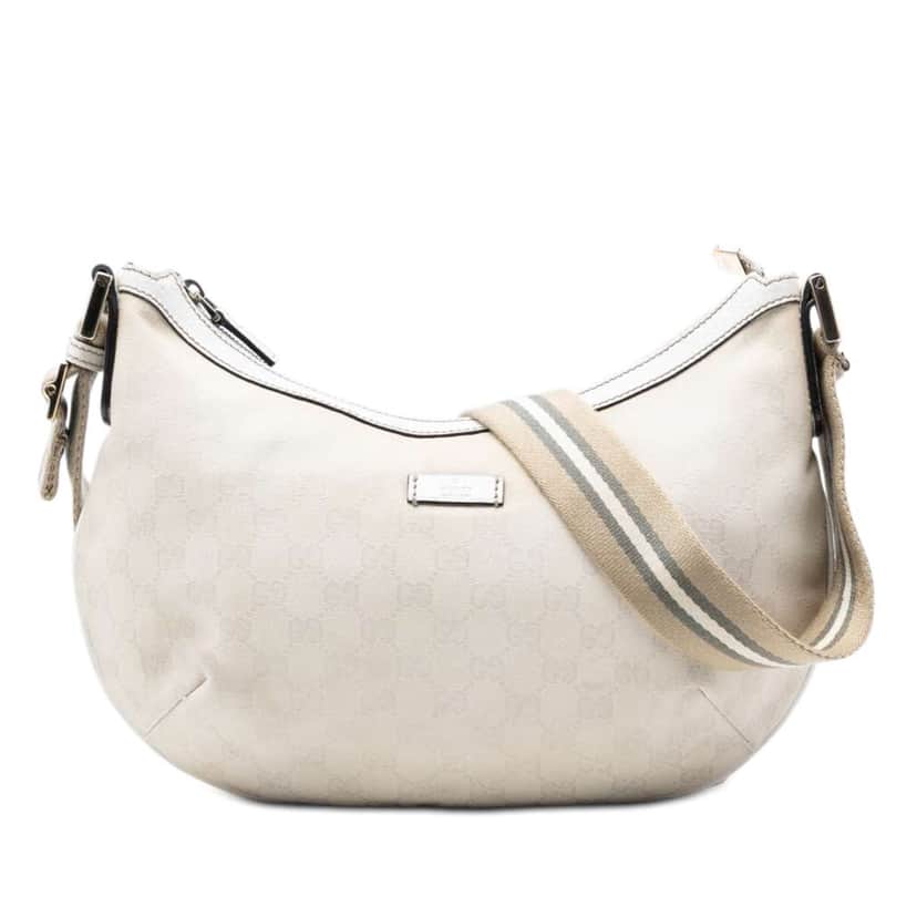 Gucci GG Canvas Web Crossbody White Canvas Very good condition - Front View