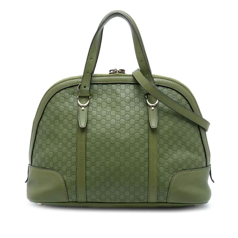 Gucci Medium Microguccissima Nice Dome Satchel Green Leather Very good condition - Front View