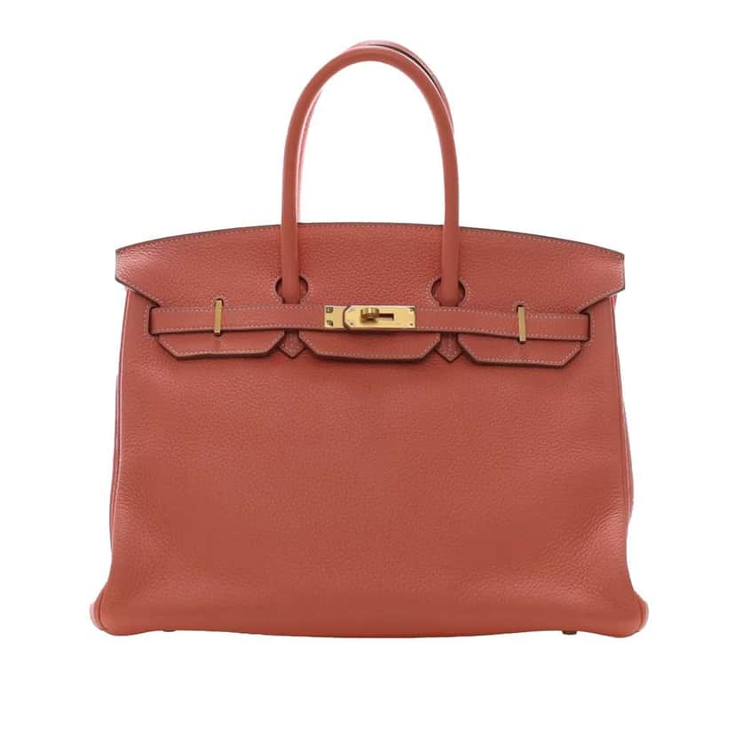 Hermès Clemence Birkin Retourne 35 Orange Leather Very good condition - Front View