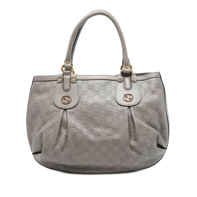 Gucci Guccissima Scarlett Tote Grey Leather Very good condition - Front View