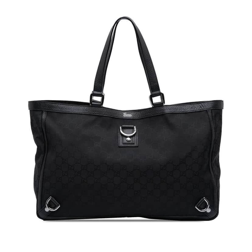 Gucci GG Canvas Abbey D Ring Tote Black Canvas Very good condition - Front View