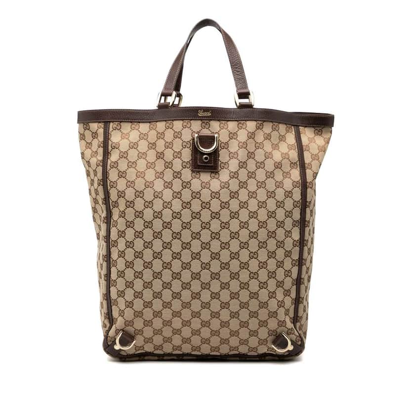 Gucci GG Canvas Abbey D Ring Tote Brown Canvas Good condition - Front View