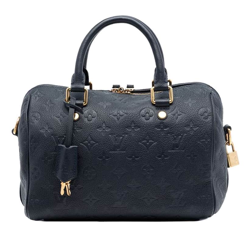 Louis Vuitton Monogram Empreinte Speedy Bandouliere 25 Blue Leather Very good condition - Front View