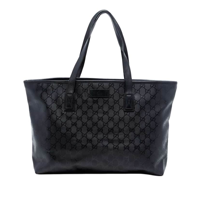 Gucci Medium GG Imprime Tote Black Canvas Very good condition - Front View