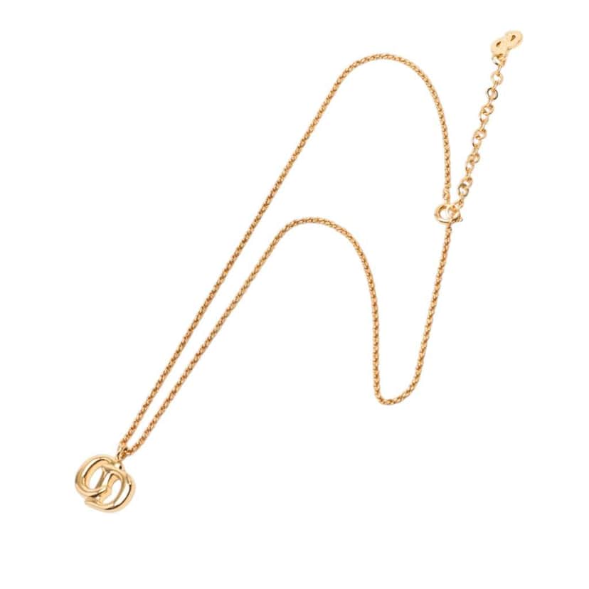 Dior Gold Plated CD Logo Pendant Necklace Gold Metal Good condition - Front View