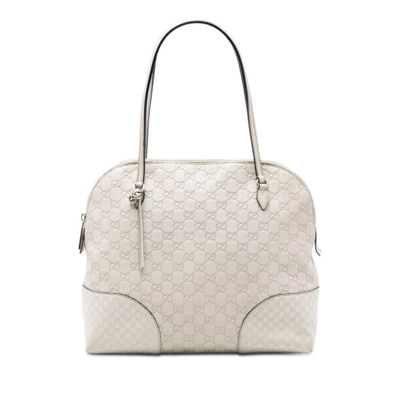 Gucci Medium Guccissima Bree Dome Tote White Leather Very good condition - Front View