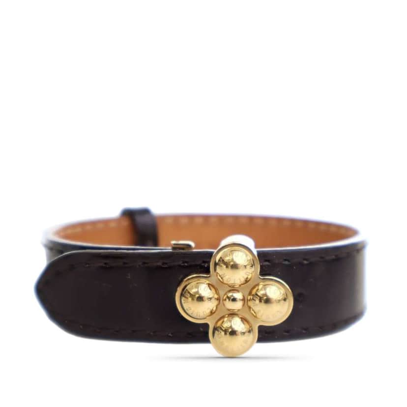 Louis Vuitton Monogram Vernis Bloom It Bracelet 17 Brown Leather Good condition - Front View