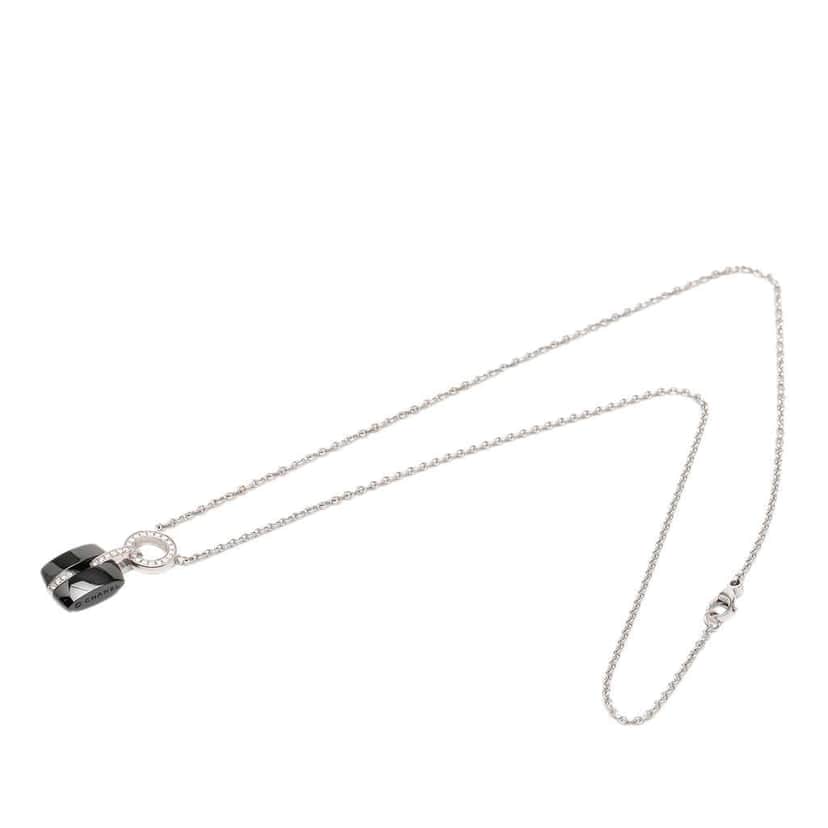 Chanel 18K White Gold Ultra Diamond Ceramic Pendant Necklace Silver White Gold Very good condition - Front View