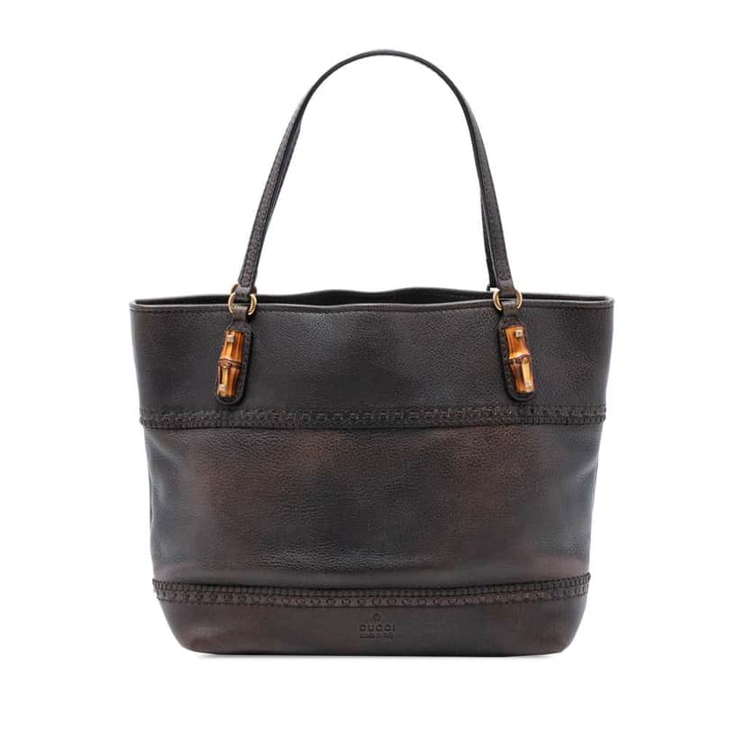 Gucci Leather Laidback Crafty Tote Brown Leather Very good condition - Front View