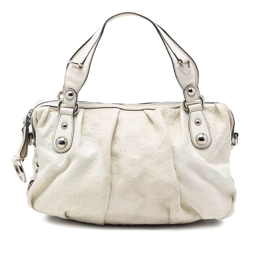 Gucci Guccissima Icon Bit Satchel White Leather Very good condition - Front View