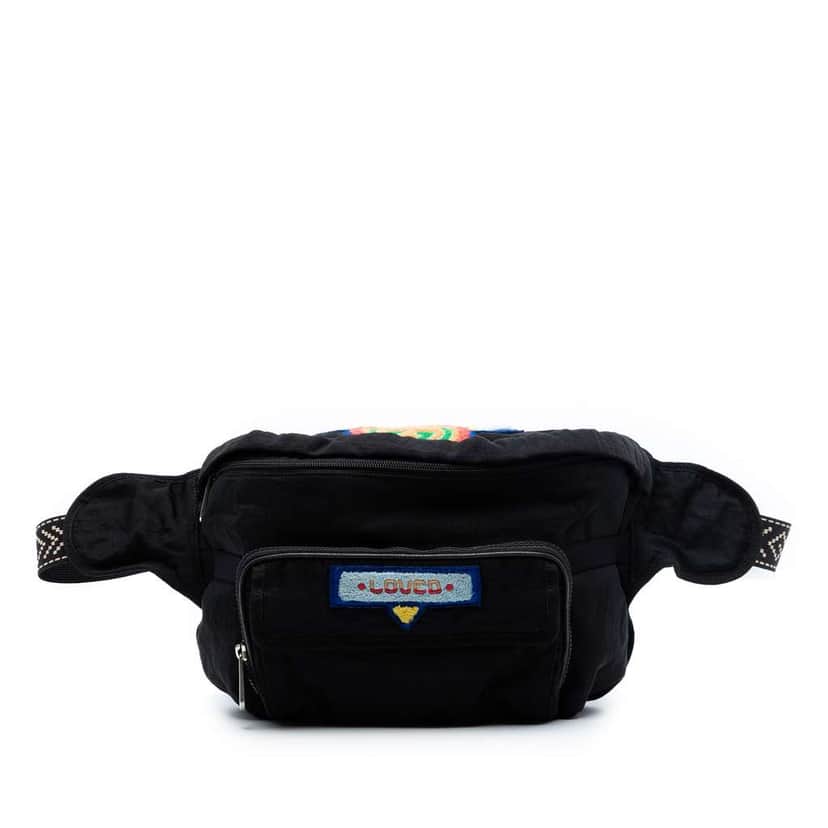 Gucci Nylon 80s Patch Convertible Belt Bag Black Very good condition - Front View